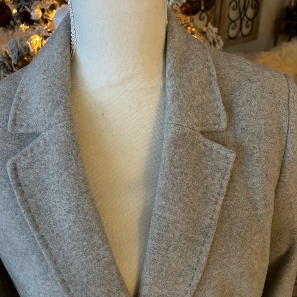 NEW Banana Republic Italian Melton Car Coat  Light Gray ◻️ Petite Large - Picture 7 of 8